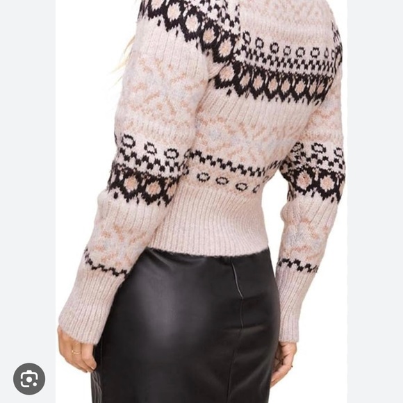ASTR the Label Maria Beige Fair Isle Sweater Swedish Sweater Size Small - Picture 10 of 10